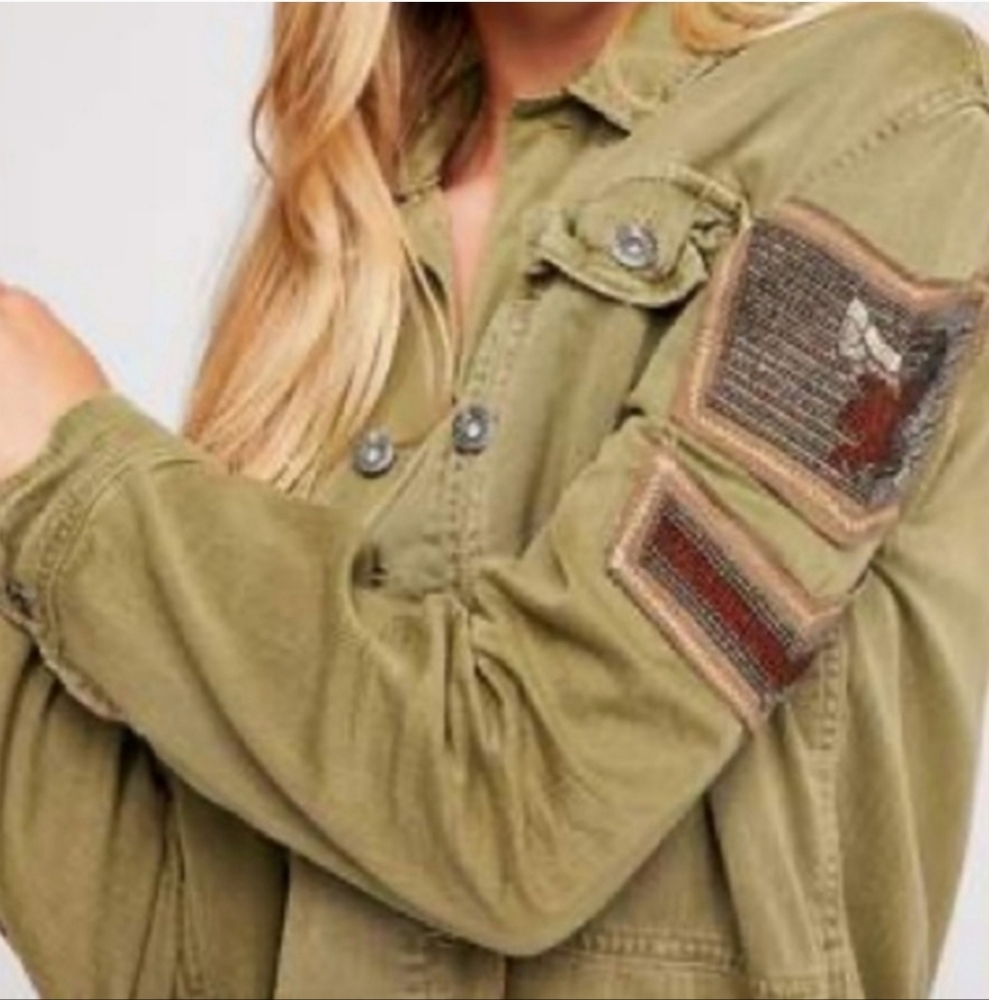 FREE PEOPLE Embellished Military Jacket - Picture 6 of 16